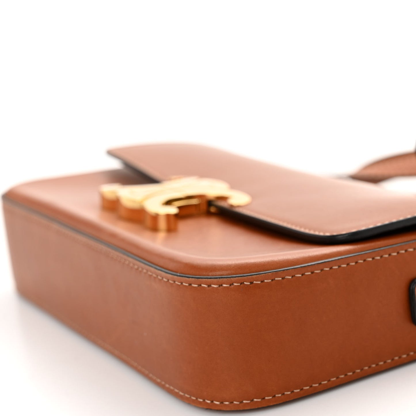 Natural Calfskin Triomphe Shoulder Bag Tan