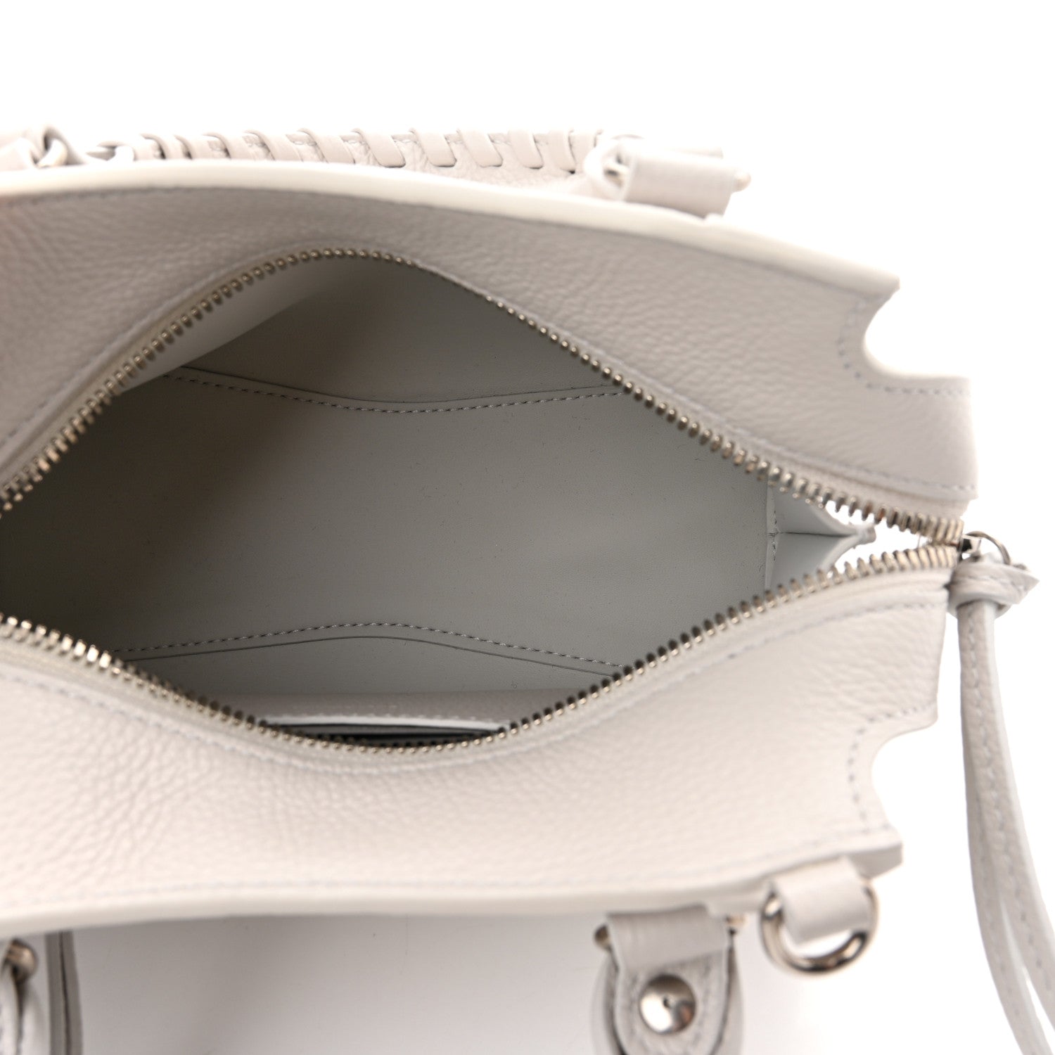 Balenciaga Grained Calfskin Neo Classic Silver Hardware Mini City Chalky White 5 of 10