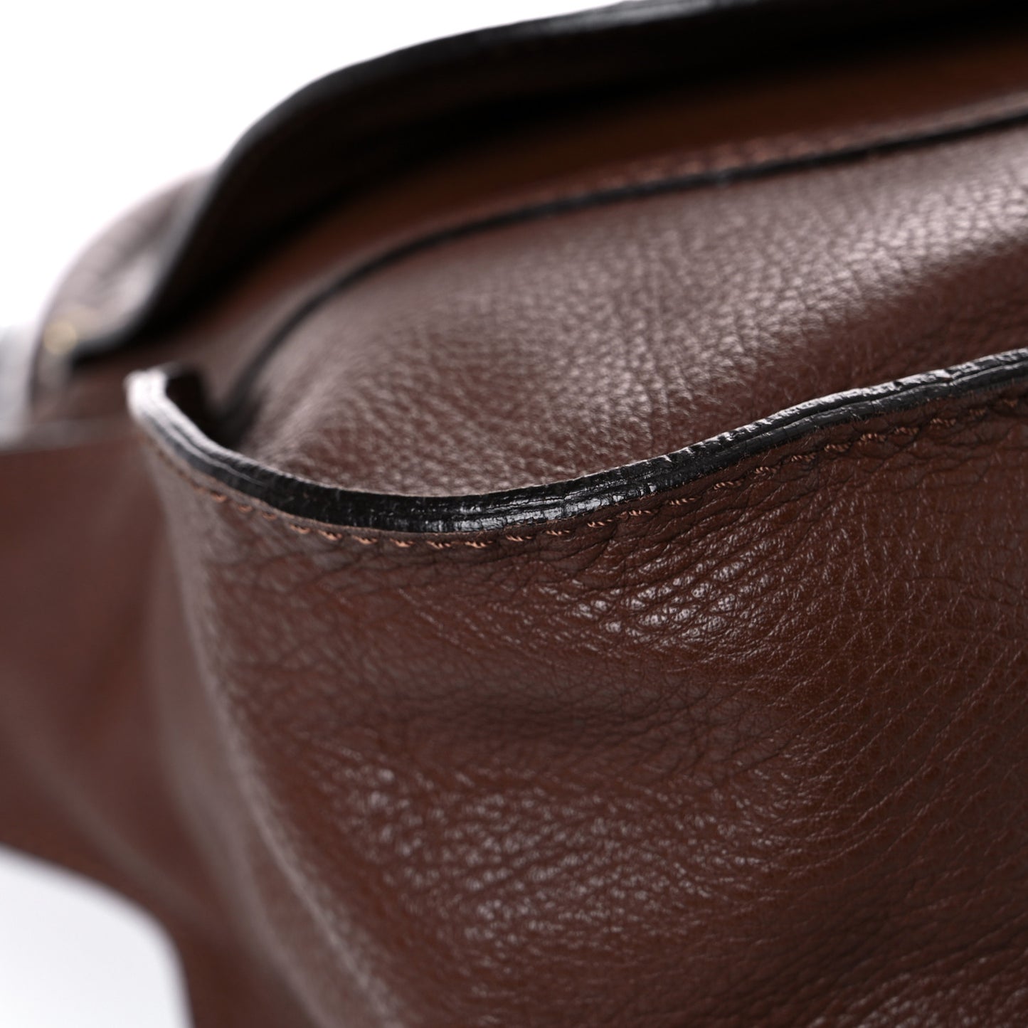Calfskin Large Marcie Satchel Brown Seed