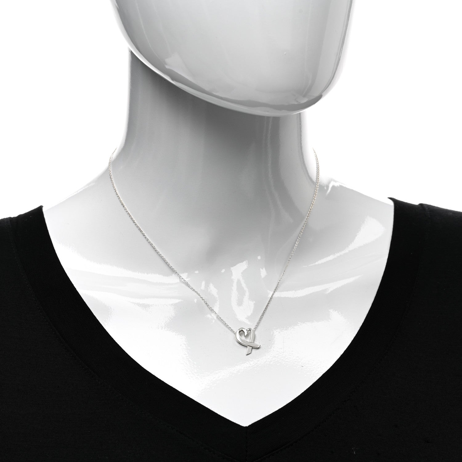 Tiffany Sterling Silver Small Paloma Picasso Loving Heart Pendant Necklace 2 of 4