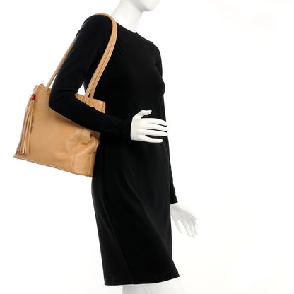 Chanel Lambskin CC Tassel Shoulder Bag Beige 2 of 8