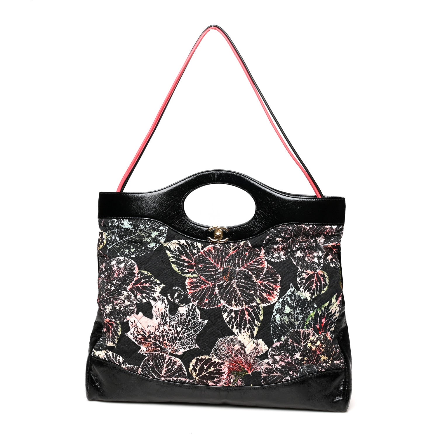 Chanel Patent Calfskin Canvas Printed Large 31 Shopping Bag Black 1 of 12