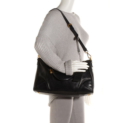Prada Cervo Antik Shopping Satchel Black 2 of 11