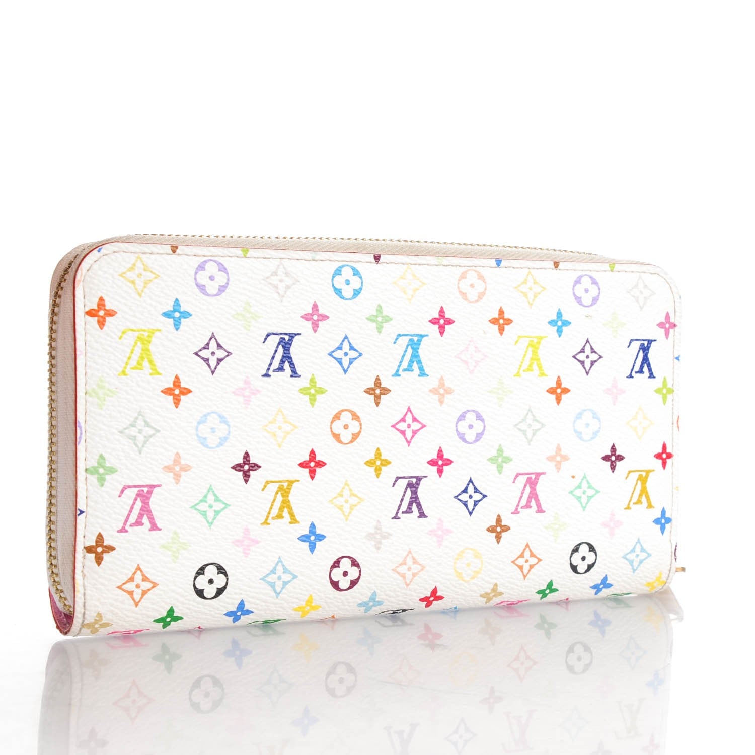 Louis Vuitton Monogram Multicolor Zippy Wallet White Litchi 3 of 7