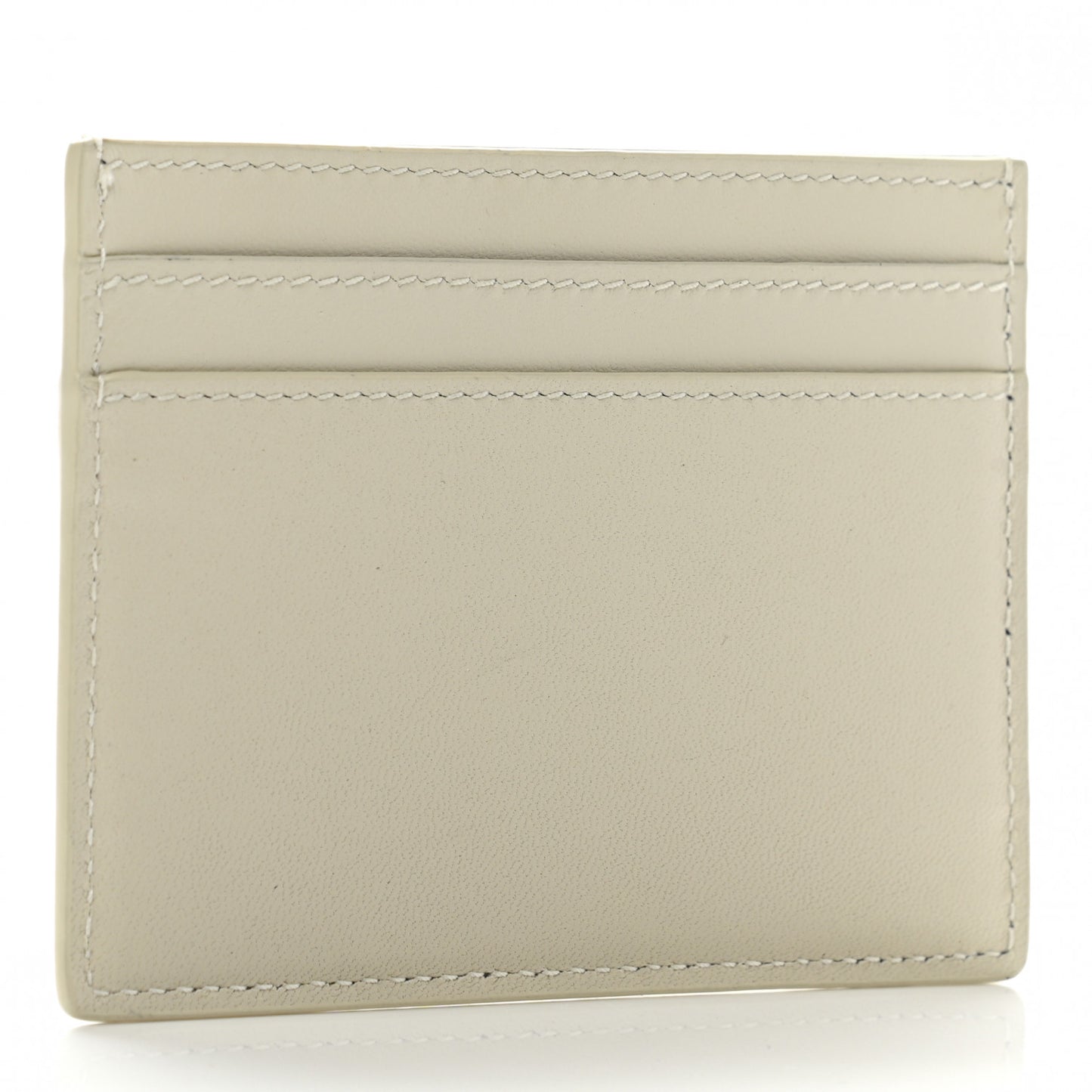Calfskin Embossed Logo Card Case Ivory