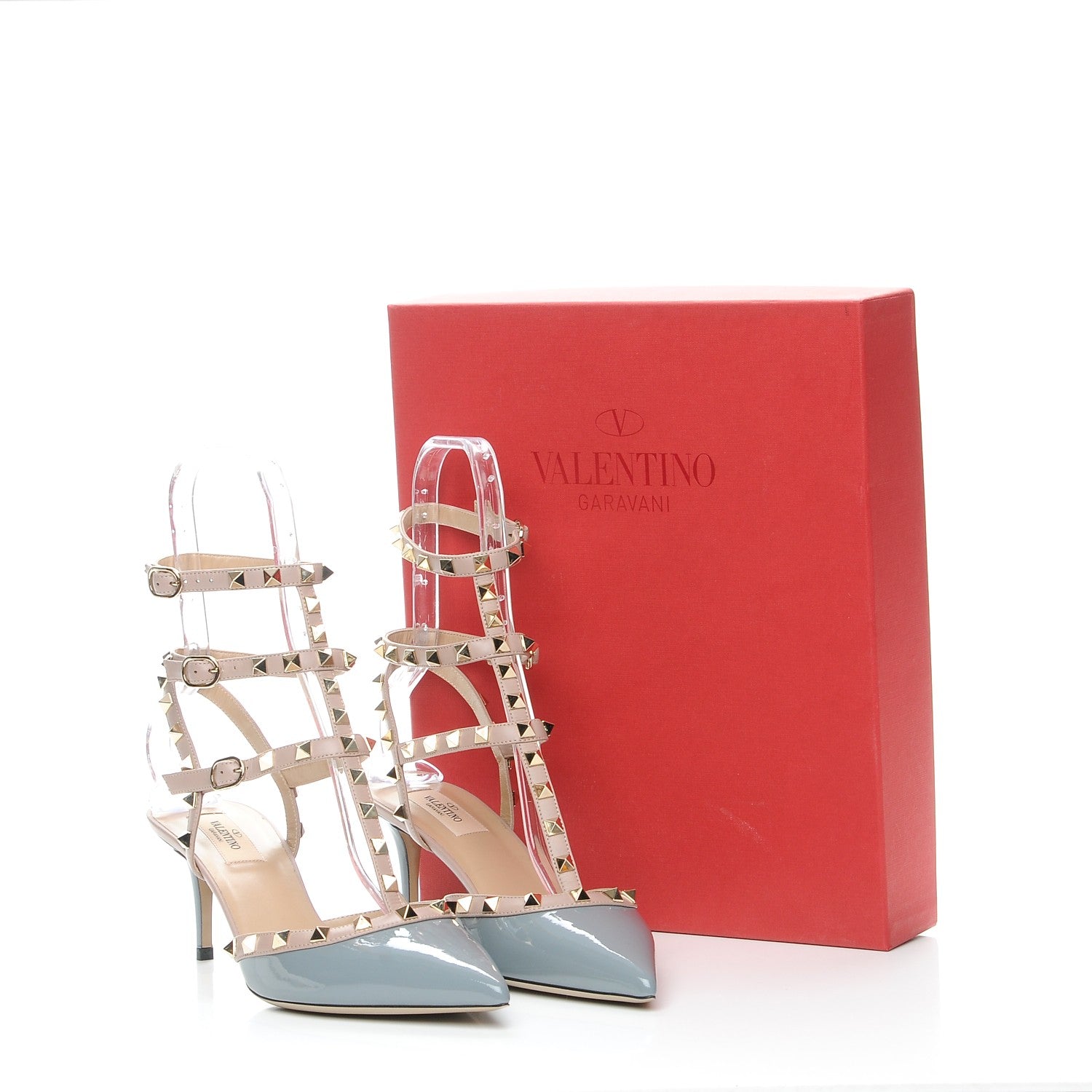 Valentino Garavani Patent Nappa Rockstud Ankle Strap 65mmPumps 40 Light Stone Poudre 9 of 9