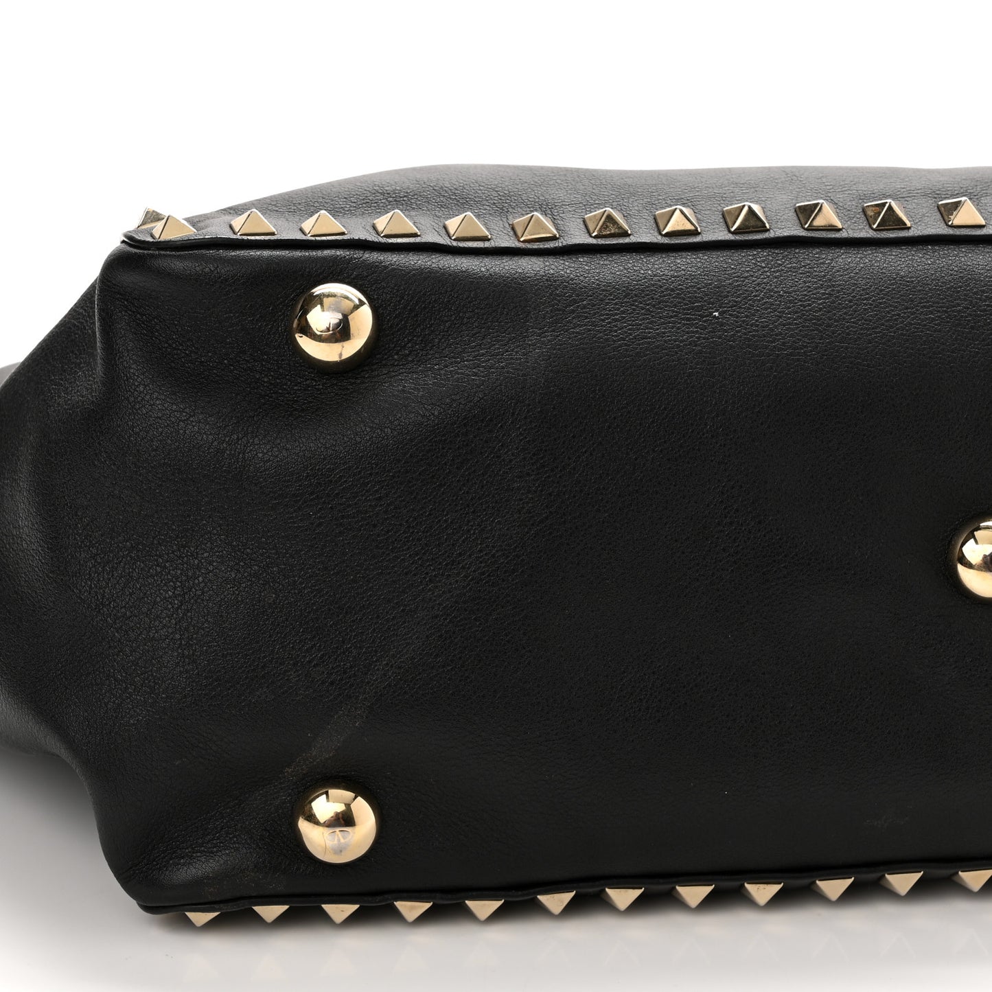 Vitello Medium Rockstud Tote Black