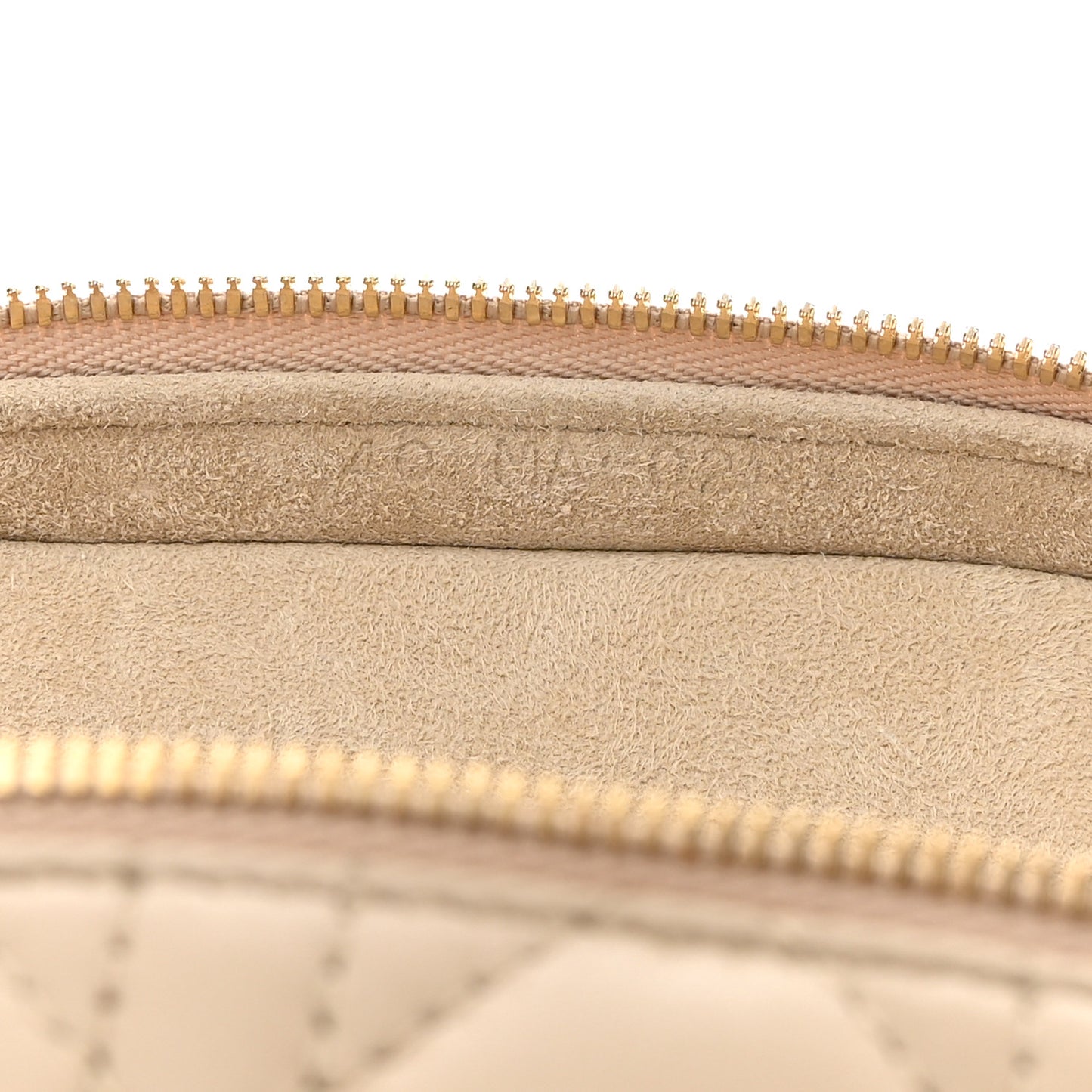 Lambskin Cannage Micro Lady Dior Vanity Case Beige