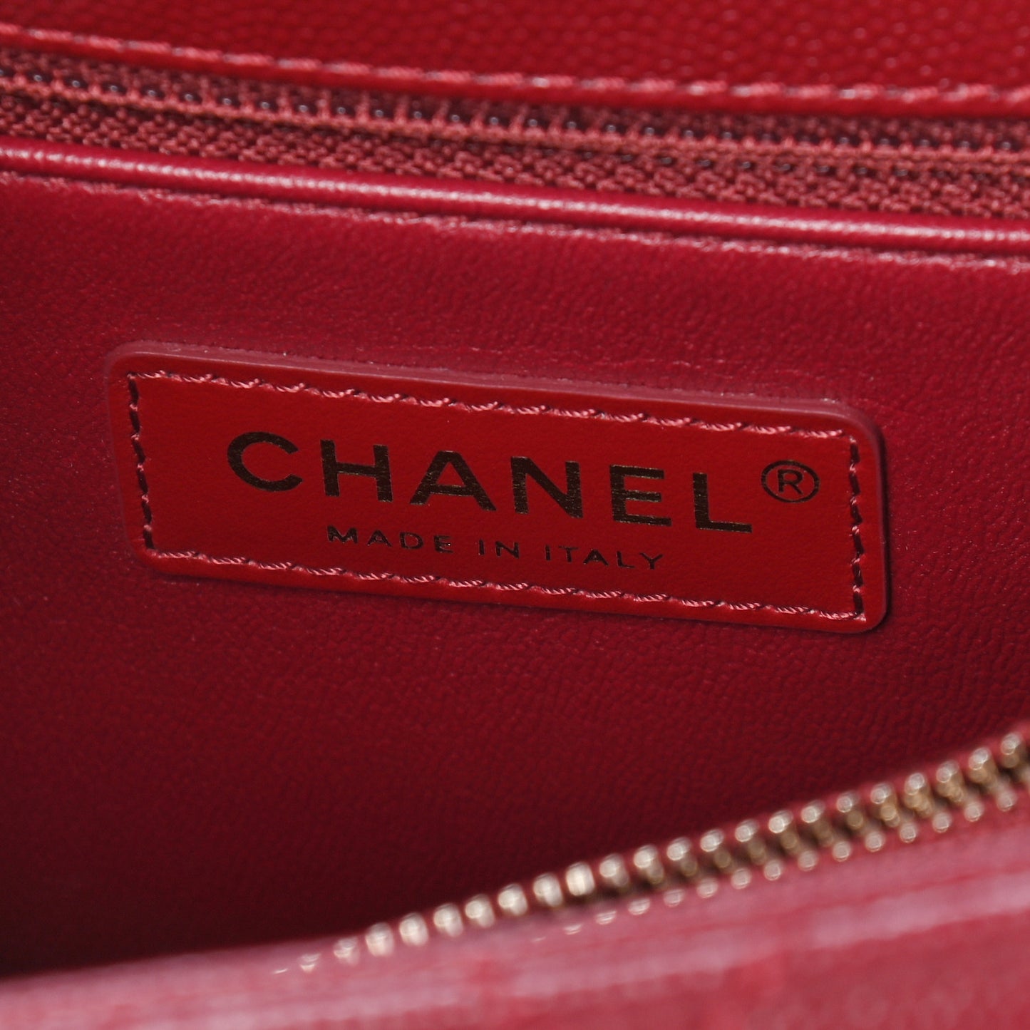 Caviar Lizard Embossed Quilted Small Coco Handle Flap Burgundy