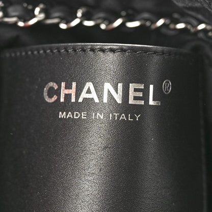 Chanel Denim Quilted Floral Print Mini Chanel 22 Black Grey 6 of 10