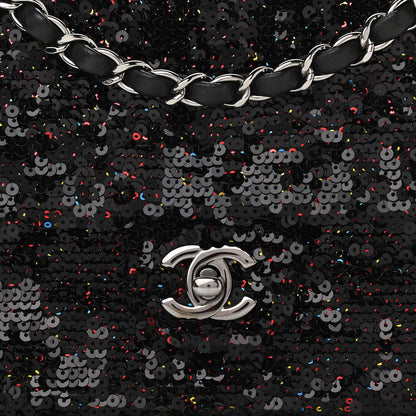 Chanel Sequin Medium Single Flap Multicolor Black 8 of 10