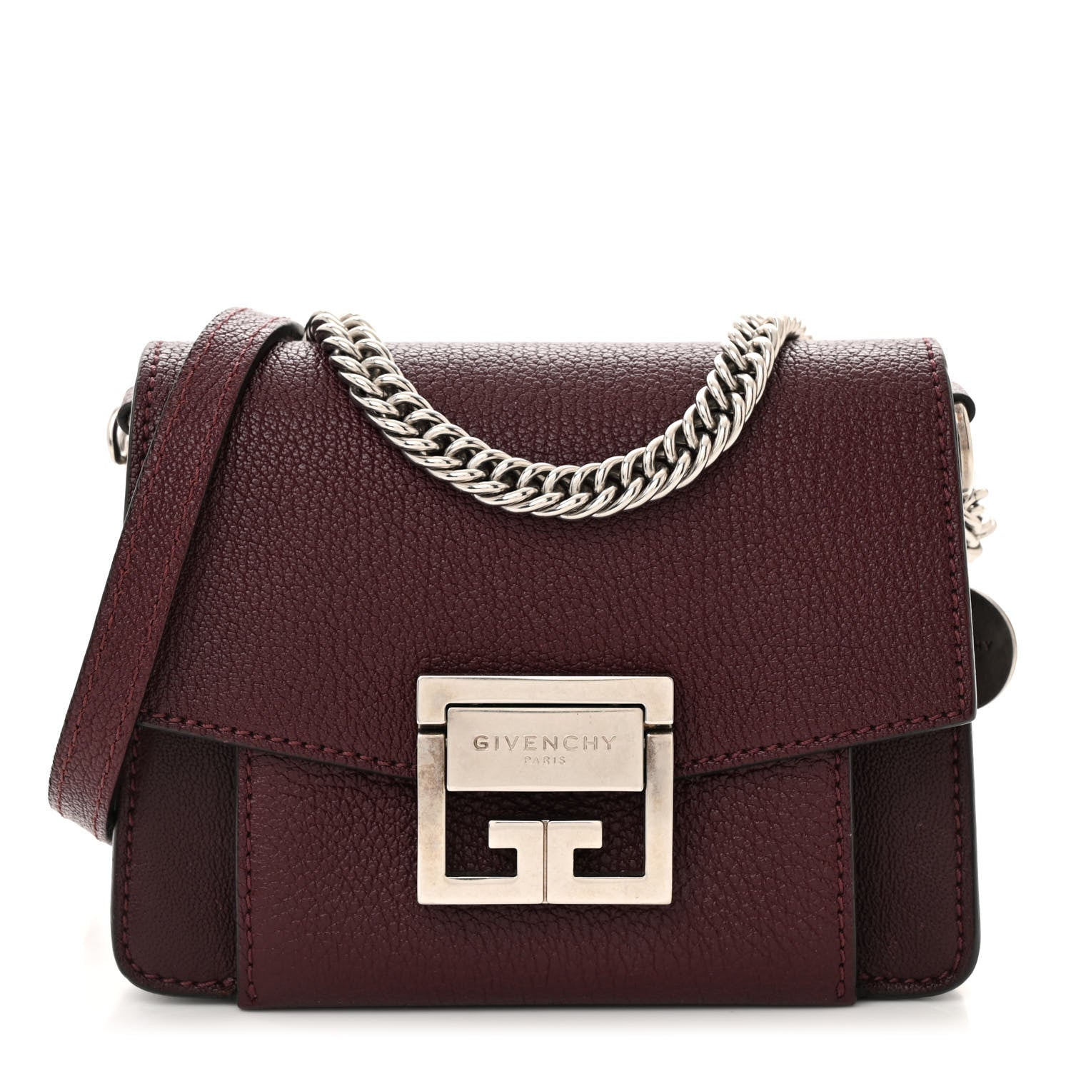 Givenchy Goatskin Mini GV3 Shoulder Bag Oxblood 1 of 9