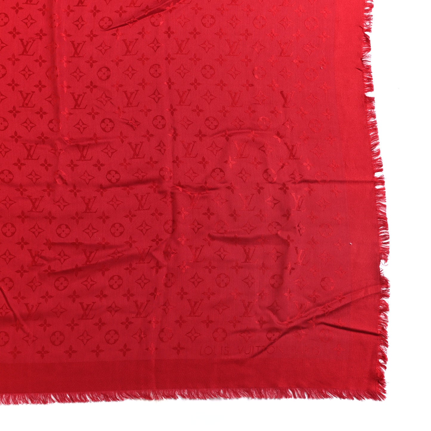 Silk Wool Monogram Shawl Pomme D'Amour