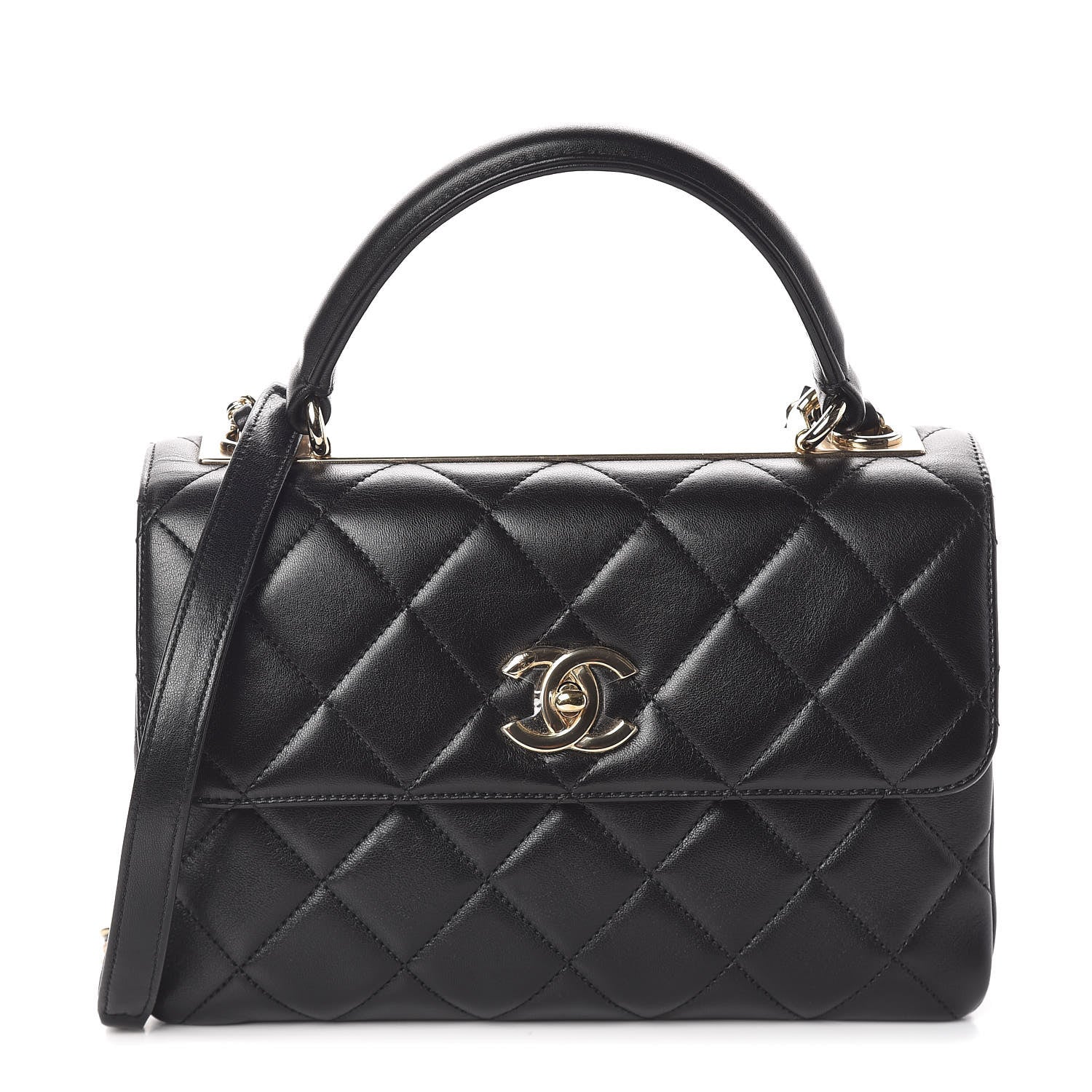 Chanel Lambskin Quilted Small Trendy CC Dual Handle Flap Bag Black 1 of 10