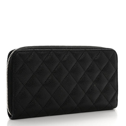 Chanel Caviar Quilted Large Gusset Zip Around Wallet Black 3 of 12