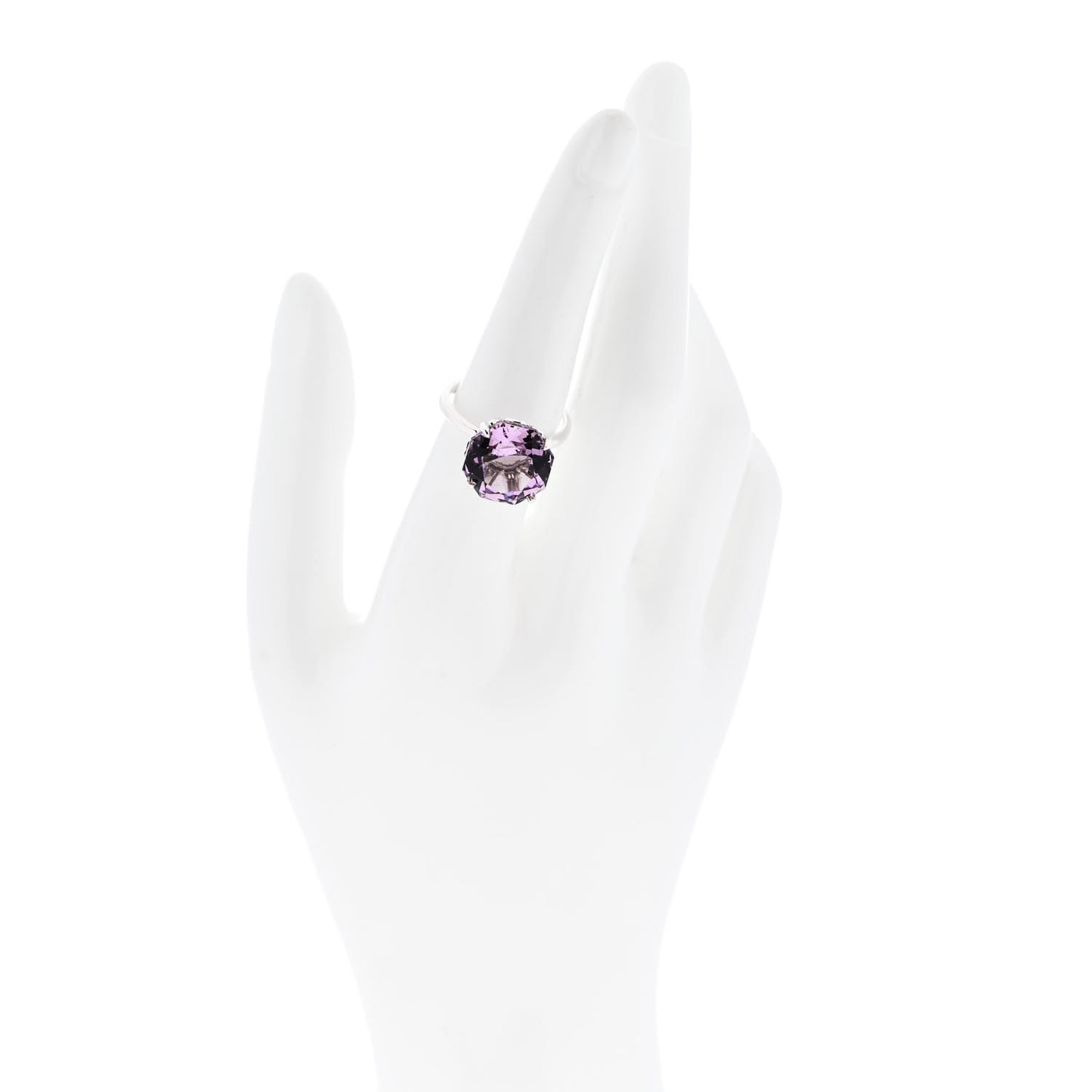 Sterling Silver Amethyst Sparklers Octagonal Cocktail Ring 54 7