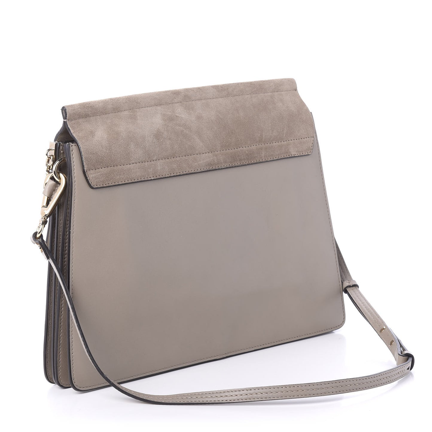 Calfskin Suede Medium Faye Shoulder Bag Motty Grey