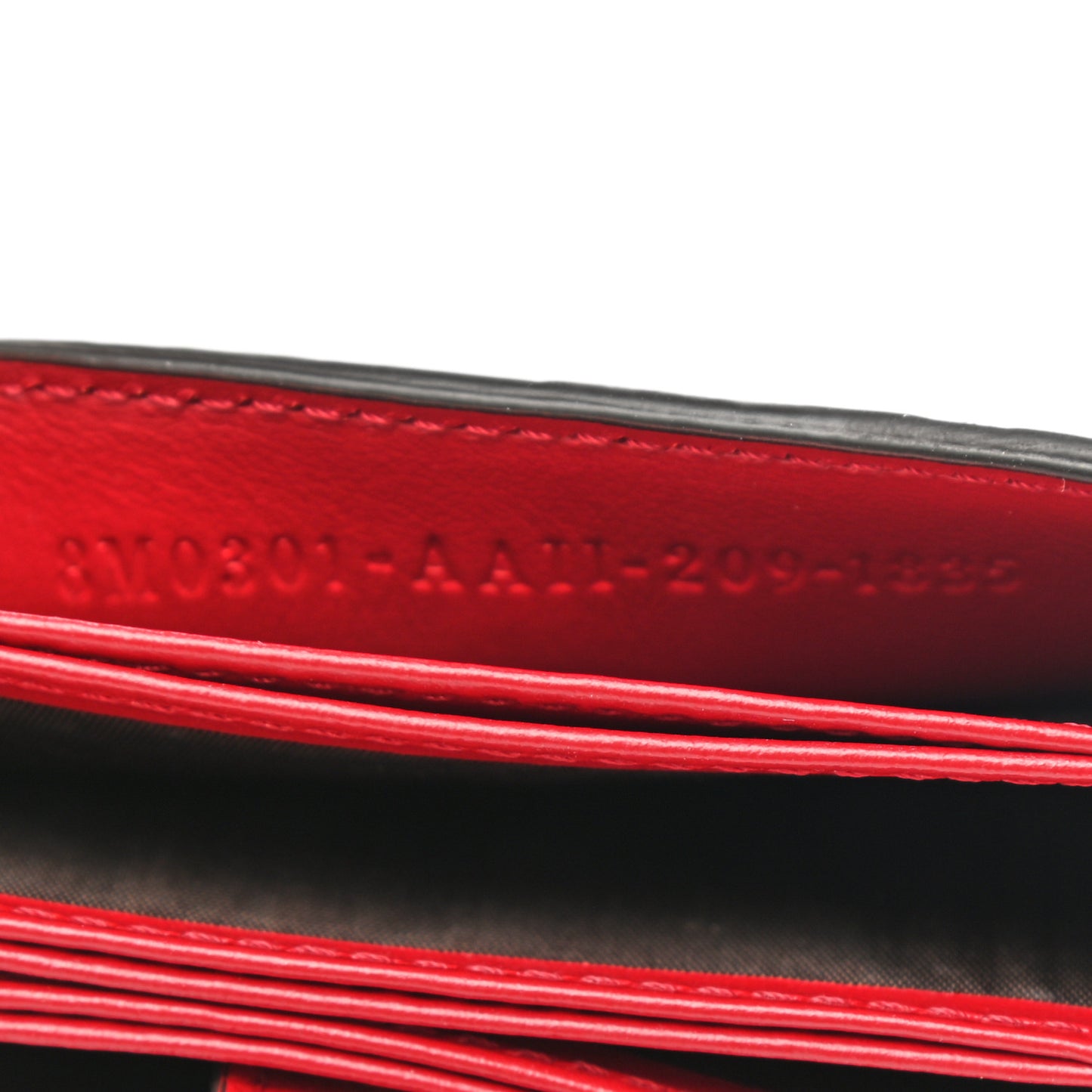Vitello Cruise F is Fendi Bi-Color FF 1974 Embossed Gusseted Card Holder Maya Black Rosso