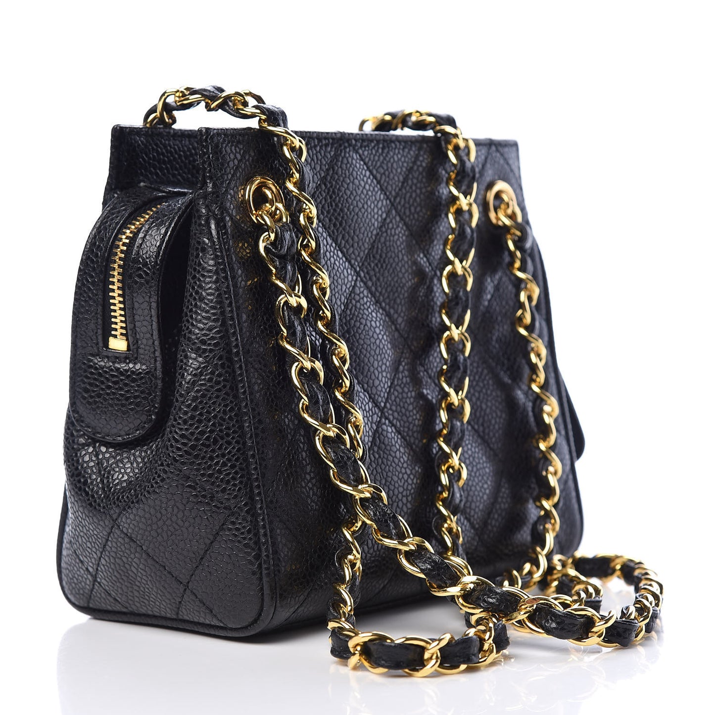Caviar Quilted Shoulder Bag Black