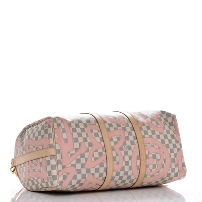 Louis Vuitton Damier Azur Tahitienne Keepall Bandouliere 50 Rose Ballerine 4 of 7