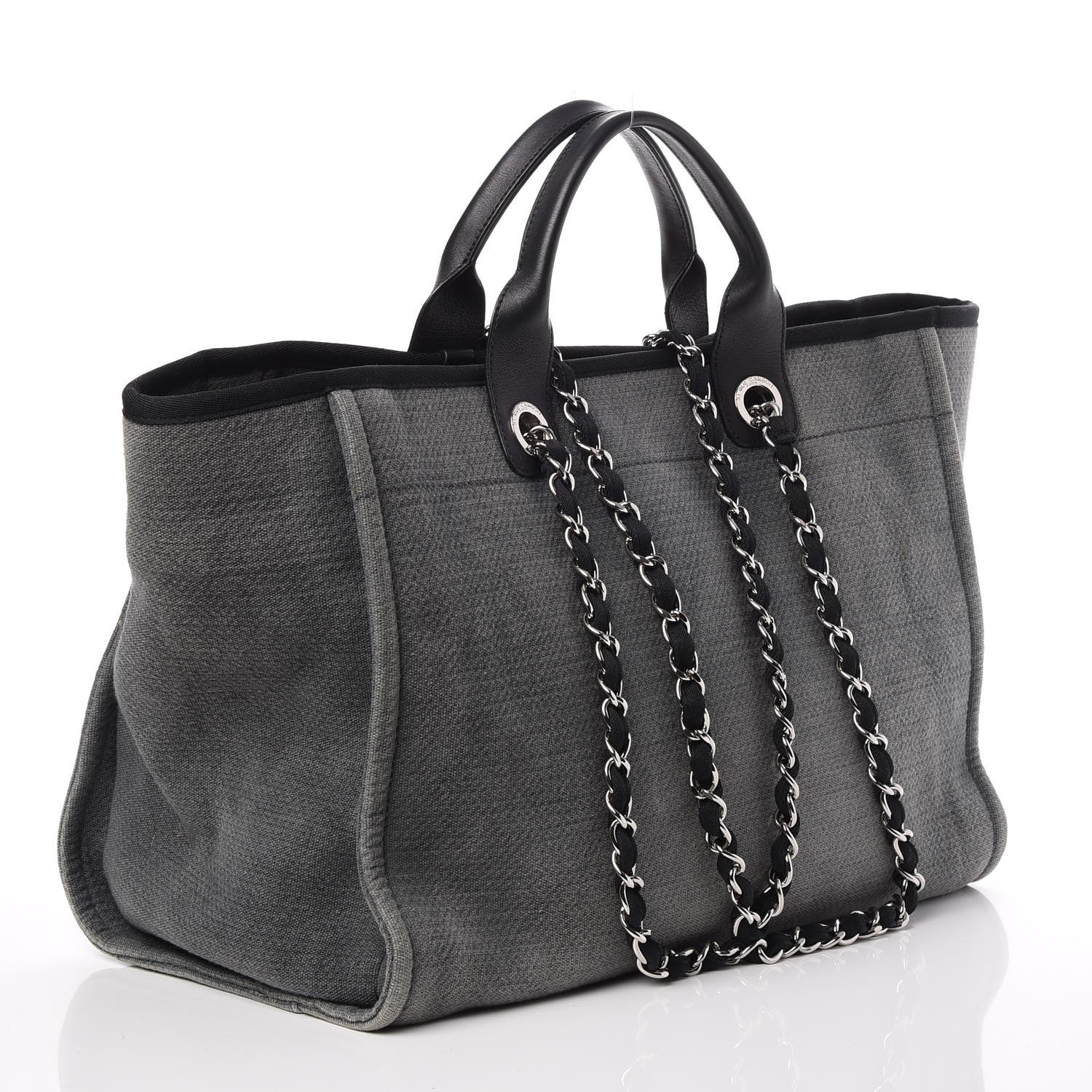 Chanel Canvas Deauville Large Tote Grey 3 of 8