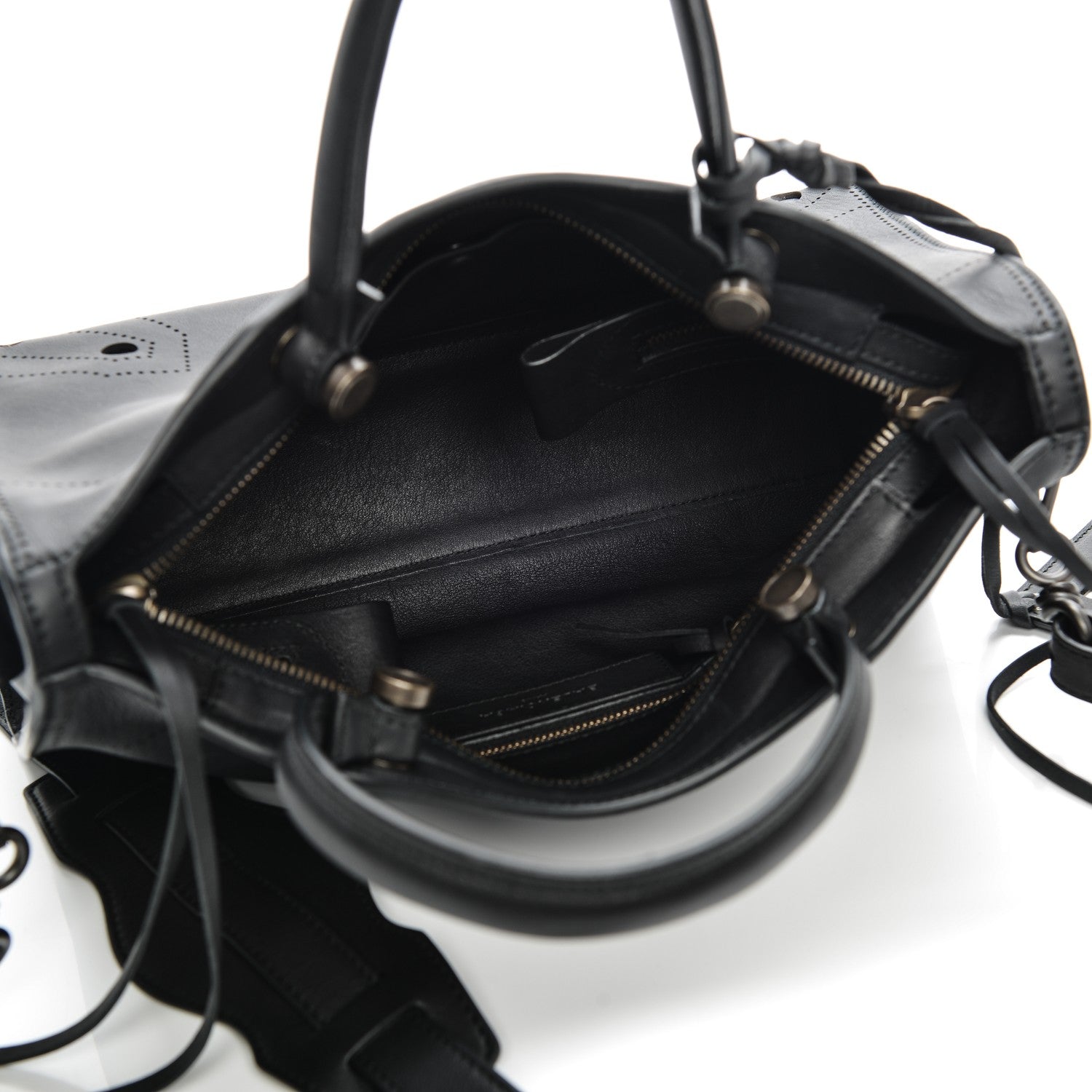 Balenciaga Veau Soyeux Perforated Blackout Hardware S City Black 5 of 7