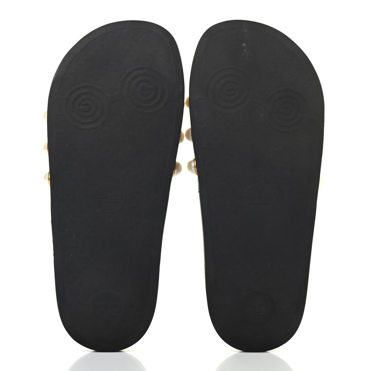 Gucci GG Supreme Monogram Slide Pearls Sandals 37 Beige 4 of 4