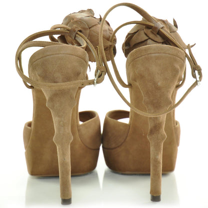 Saint Laurent Suede Chloris Rose Sandals 38 3 of 8