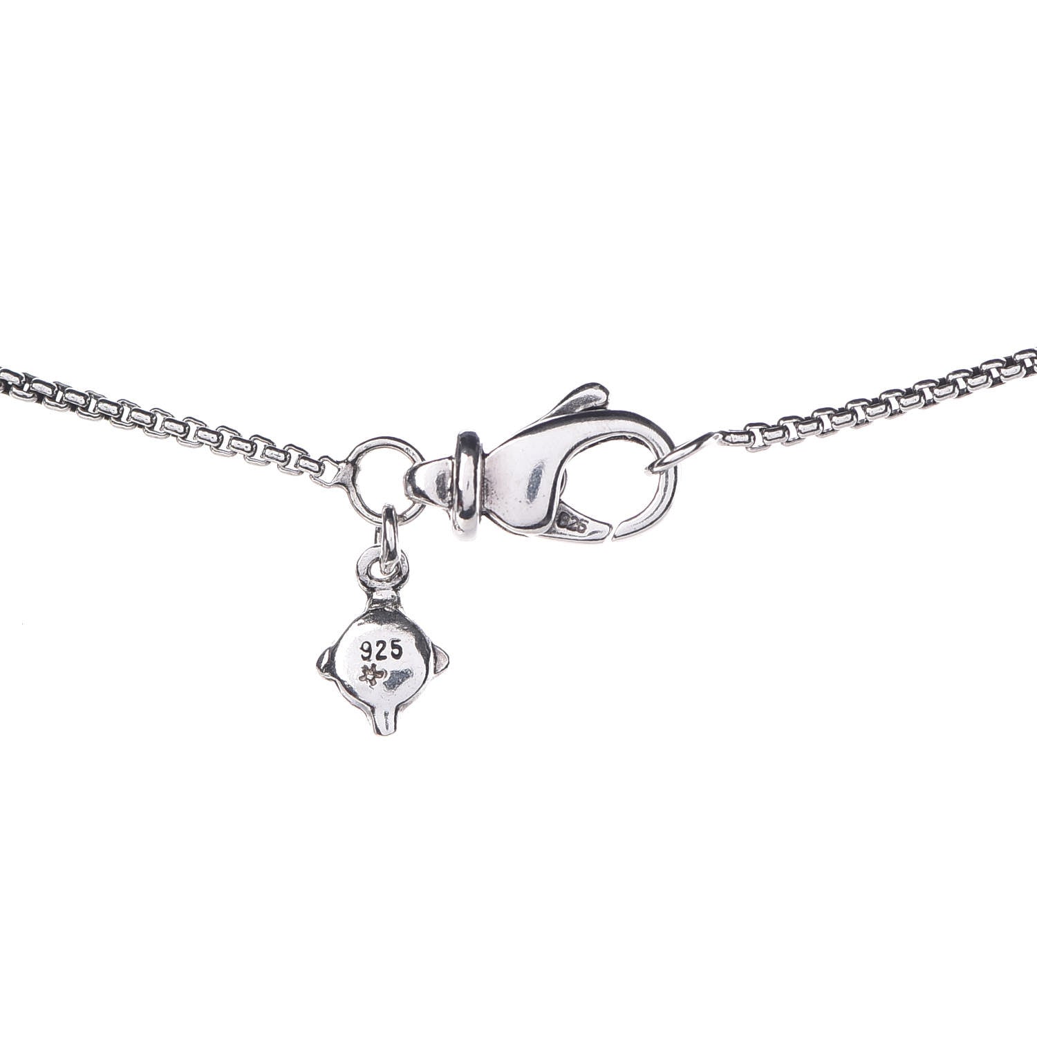 David Yurman Sterling Silver Diamond Open Heart Cable Necklace 5 of 6
