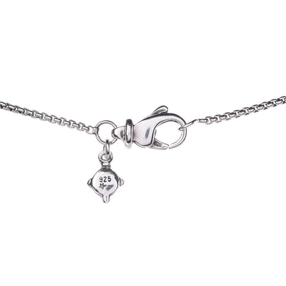 David Yurman Sterling Silver Diamond Open Heart Cable Necklace 5 of 6