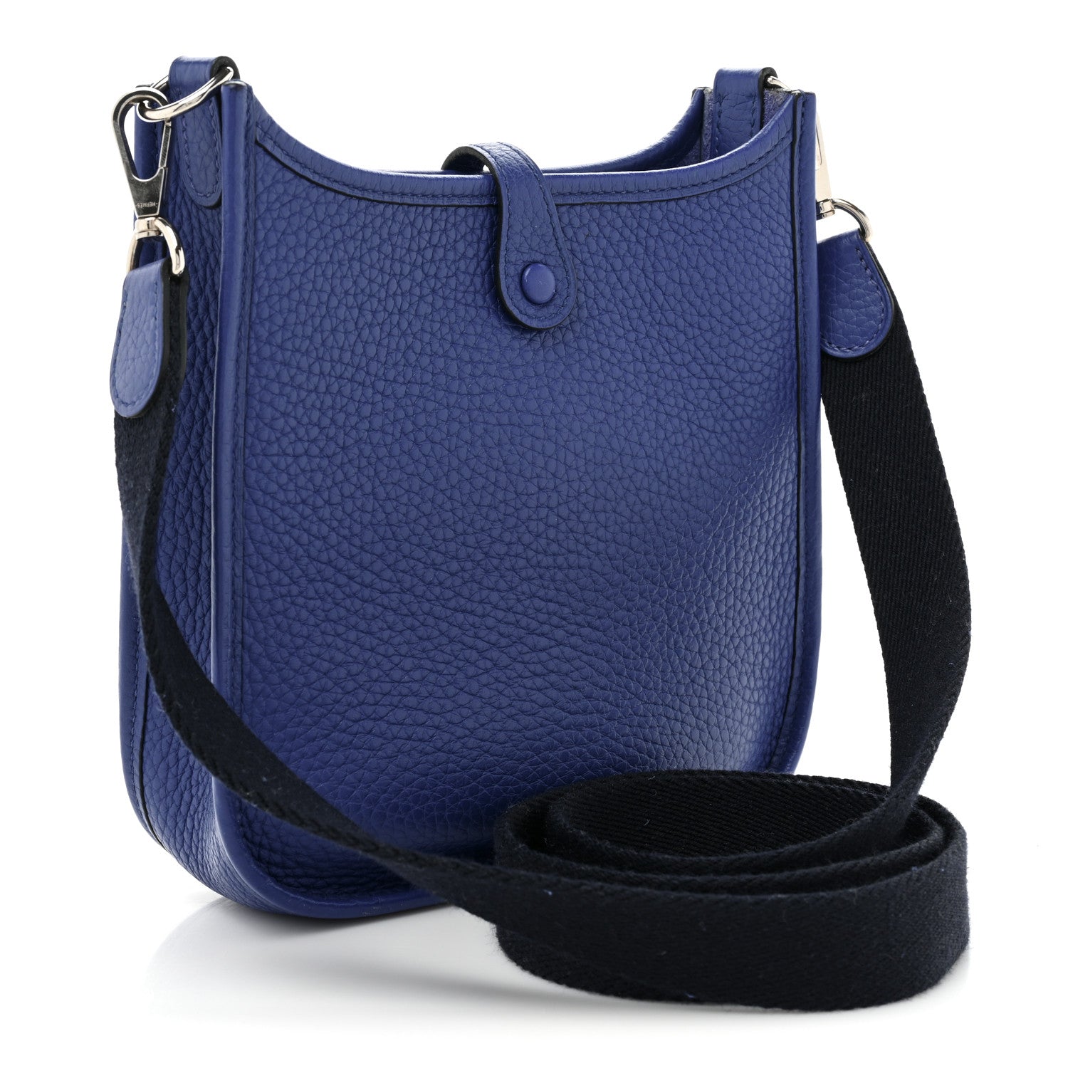 Hermes Taurillon Clemence Evelyne TPM Bleu Electrique Black 2 of 9