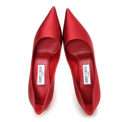 Jimmy Choo Satin Love 85 Pumps 38 Ruby Red 2 of 9