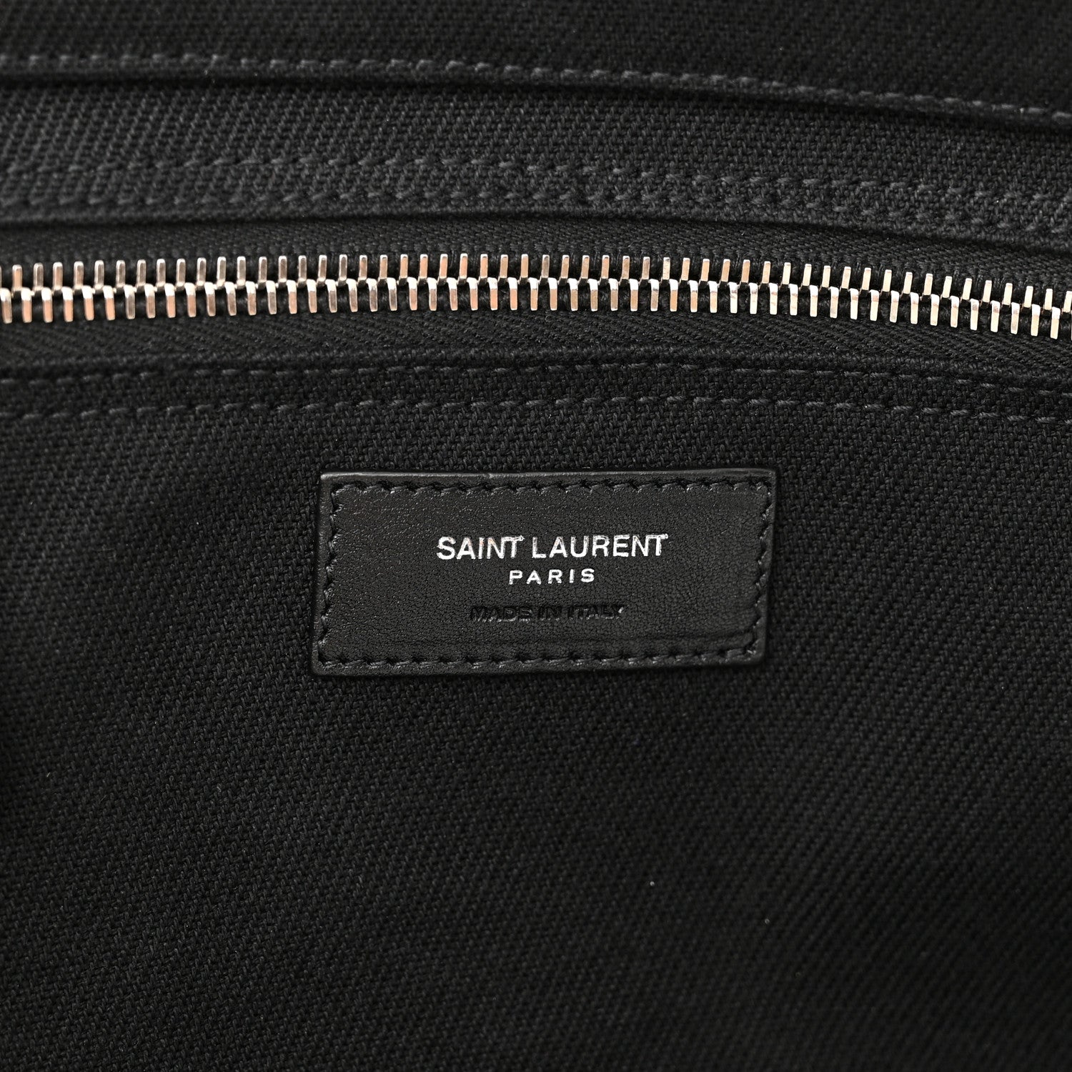 Saint Laurent Linen Calfskin Rive Gauche Tote Black 6 of 12