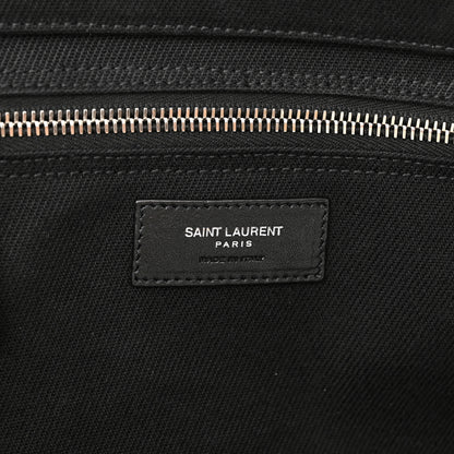 Saint Laurent Linen Calfskin Rive Gauche Tote Black 6 of 12