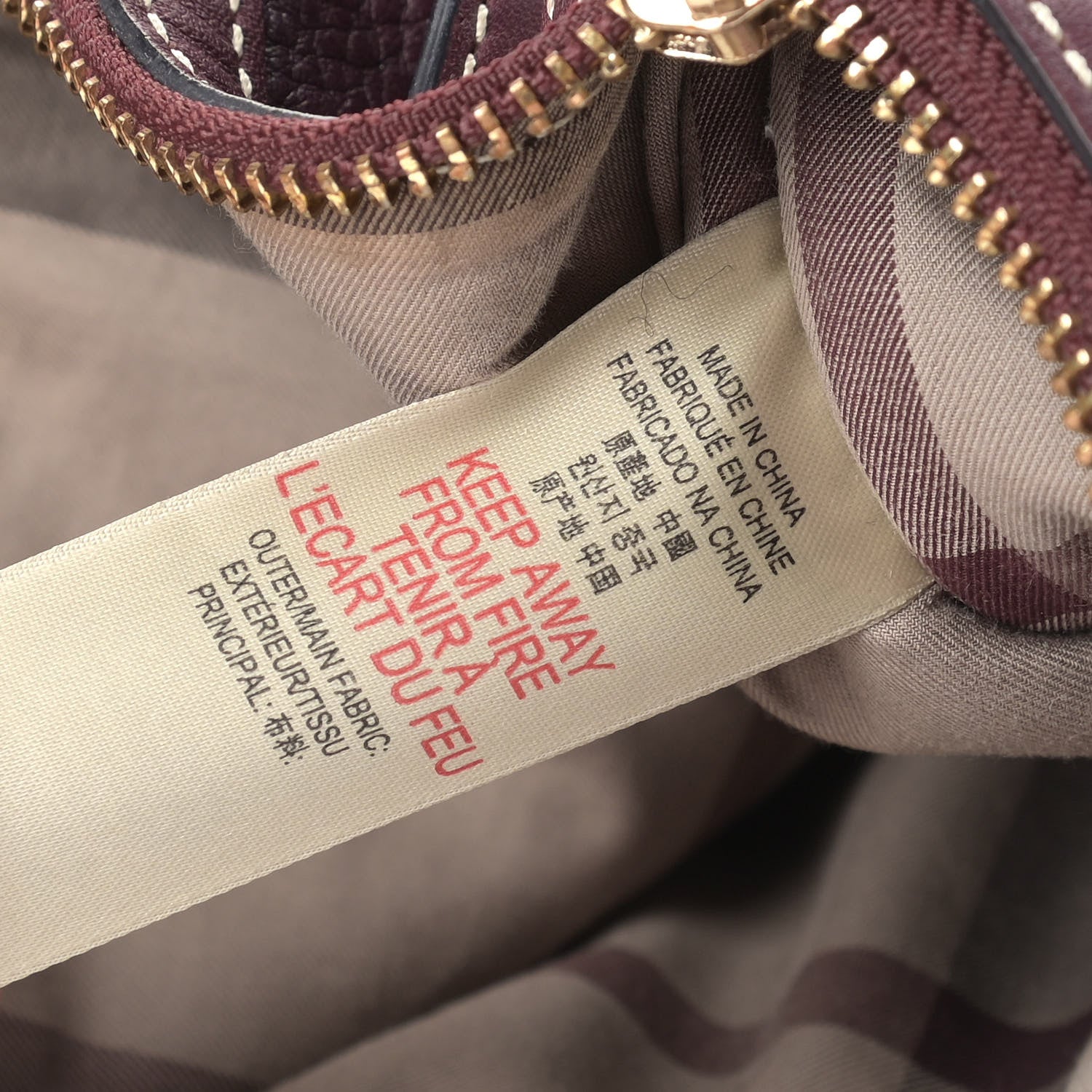 Burberry Calfskin Saddle Stitch Small Canterbury Tote Burgundy 7 of 9