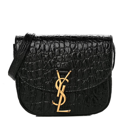 Saint Laurent Crocodile Embossed Calfskin Small Kaia Satchel Black 1 of 11