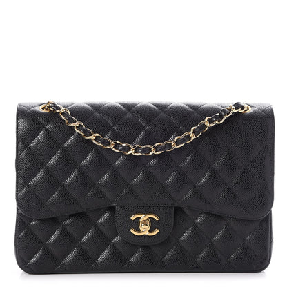 Chanel Caviar Quilted Jumbo Double Flap Black 1 of 7
