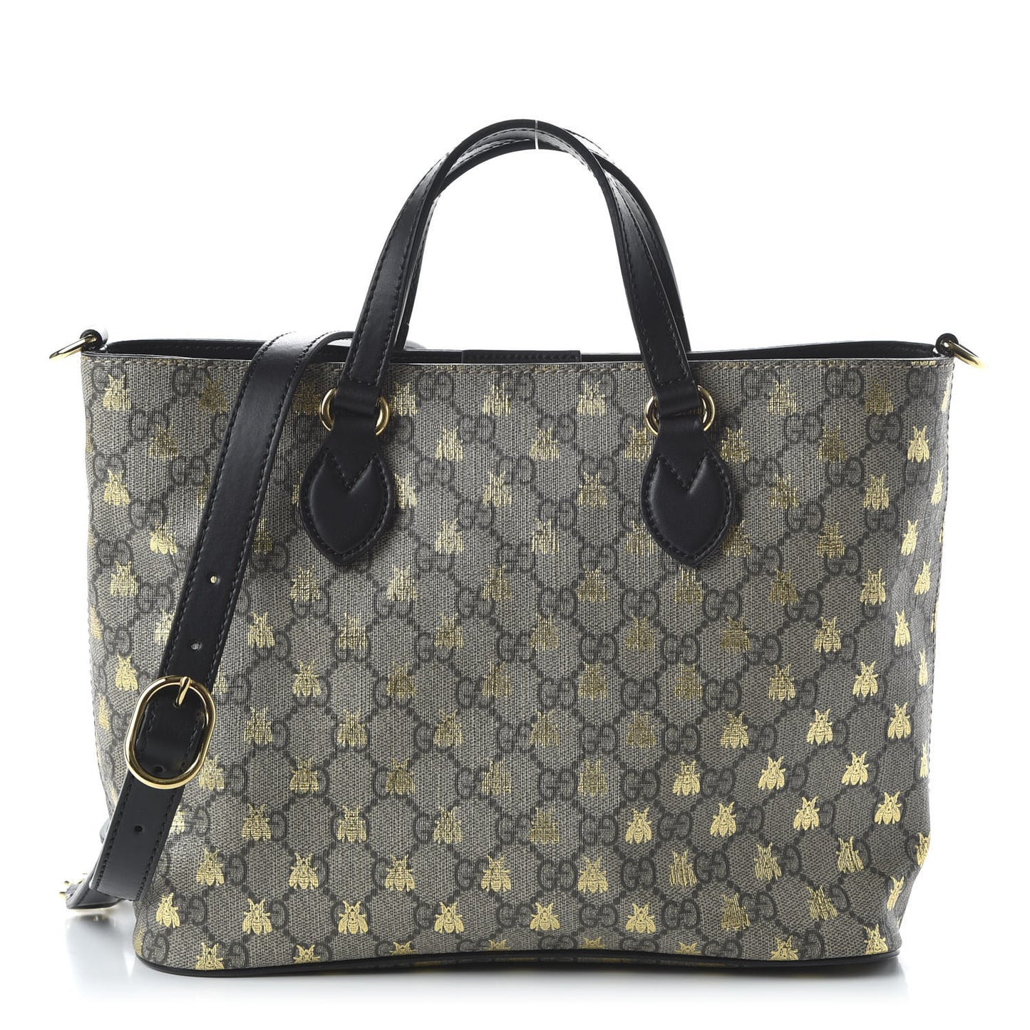 Soft GG Supreme Monogram Bees Small Crossbody Tote Beige Oro Black