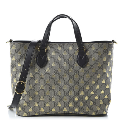 Gucci Soft GG Supreme Monogram Bees Small Crossbody Tote Beige Oro Black 1 of 10