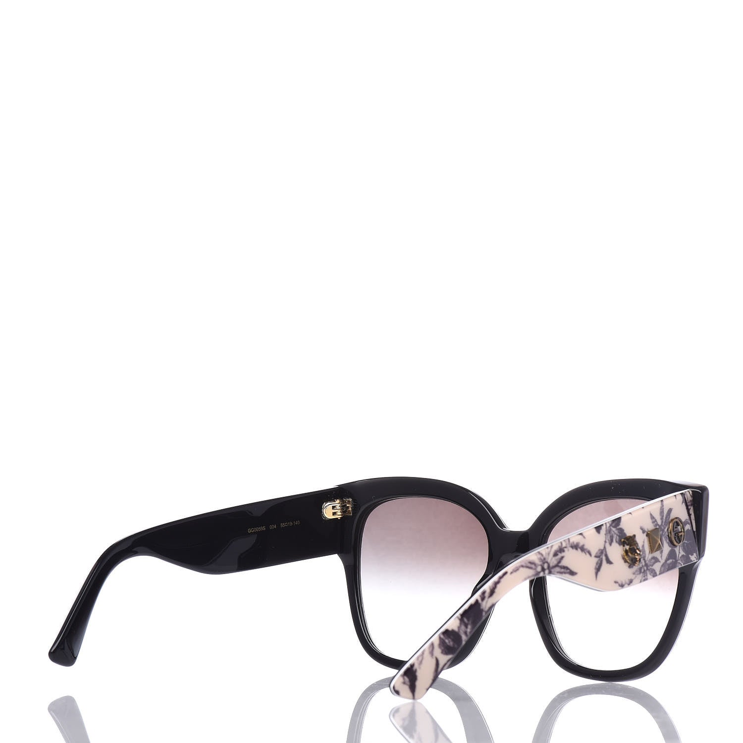 Gucci Acetate Herbarium Print Square Frame Sunglasses GG0059S White 4 of 7