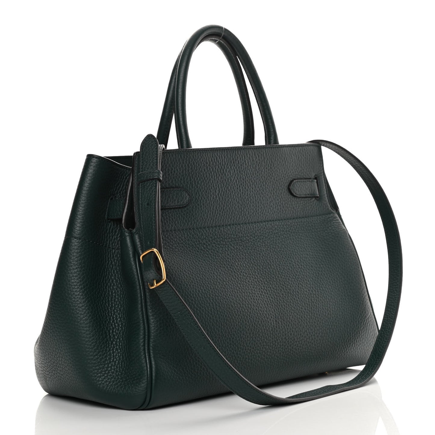Heavy Grain Belted Bayswater Tote Mulberry Green