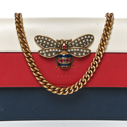 Gucci Calfskin Queen Margaret Chain Wallet Blue Agata Hibiscus Red Mystic White 8 of 10