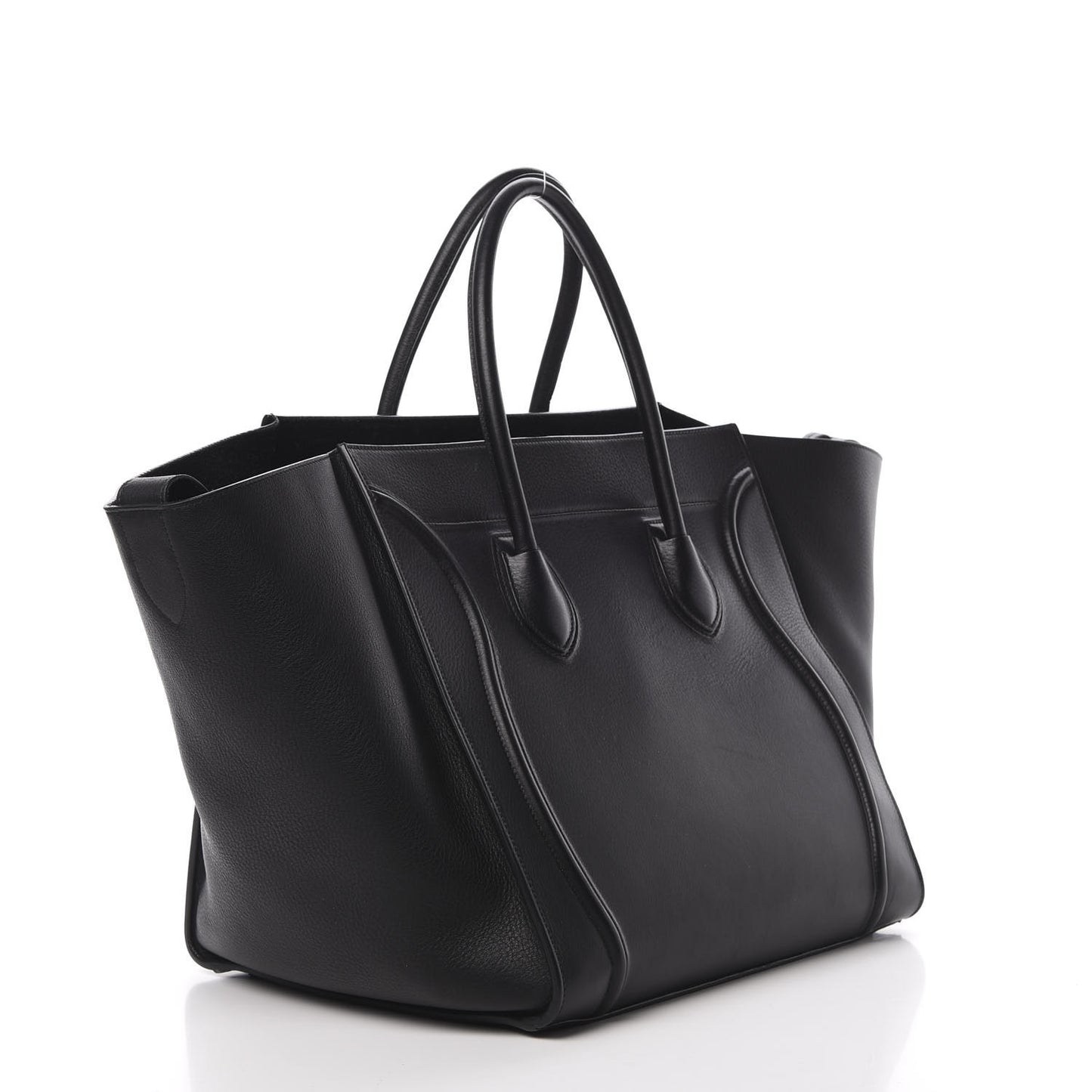 Supple Calfskin Large Phantom Luggage Black