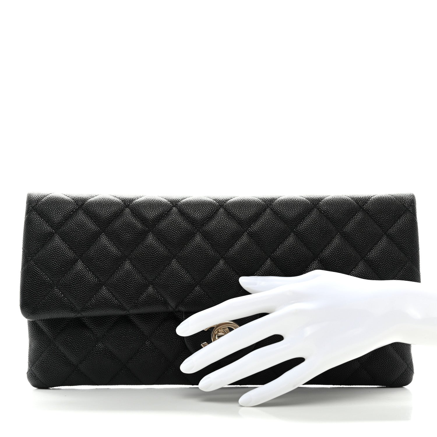 Chanel Caviar Quilted Flap Clutch Black 2 of 7