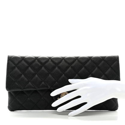 Chanel Caviar Quilted Flap Clutch Black 2 of 7