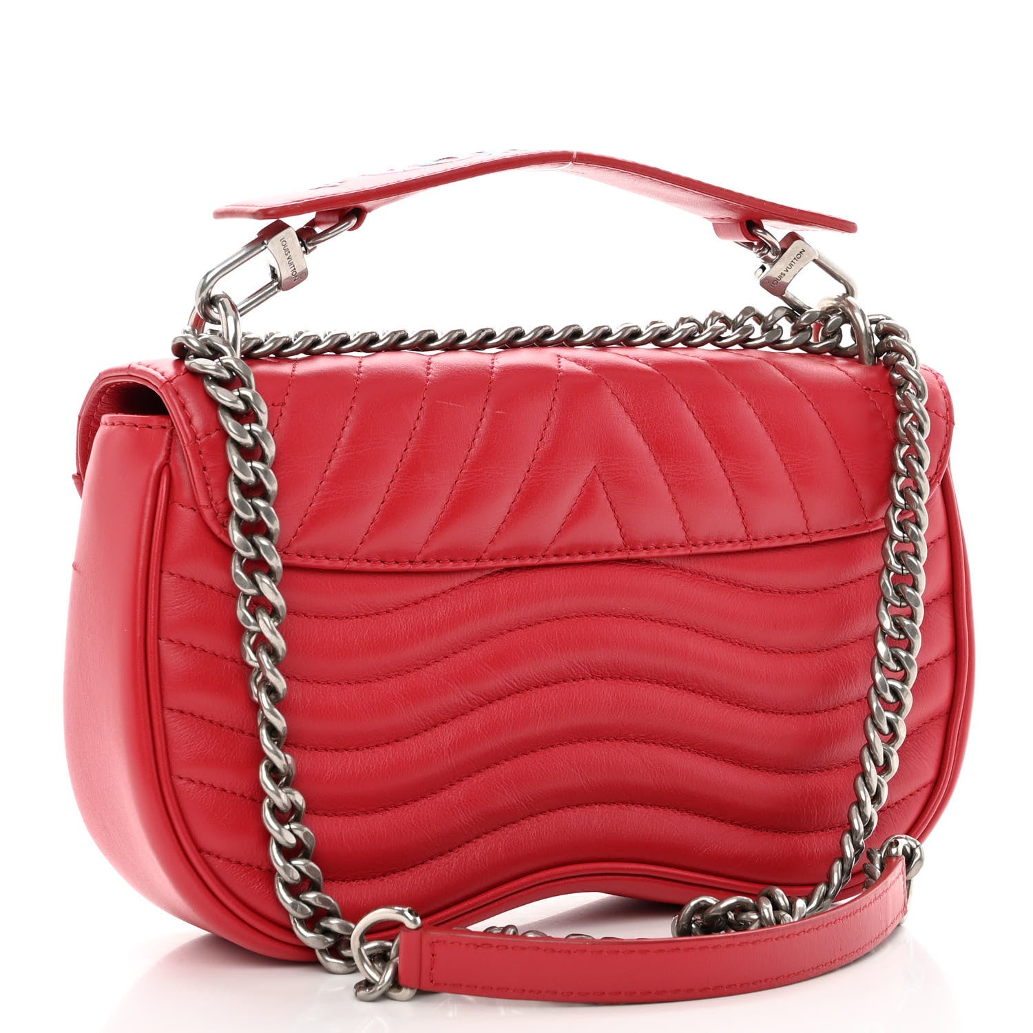 Louis Vuitton Calfskin New Wave Chain MM Ecarlate 3 of 15