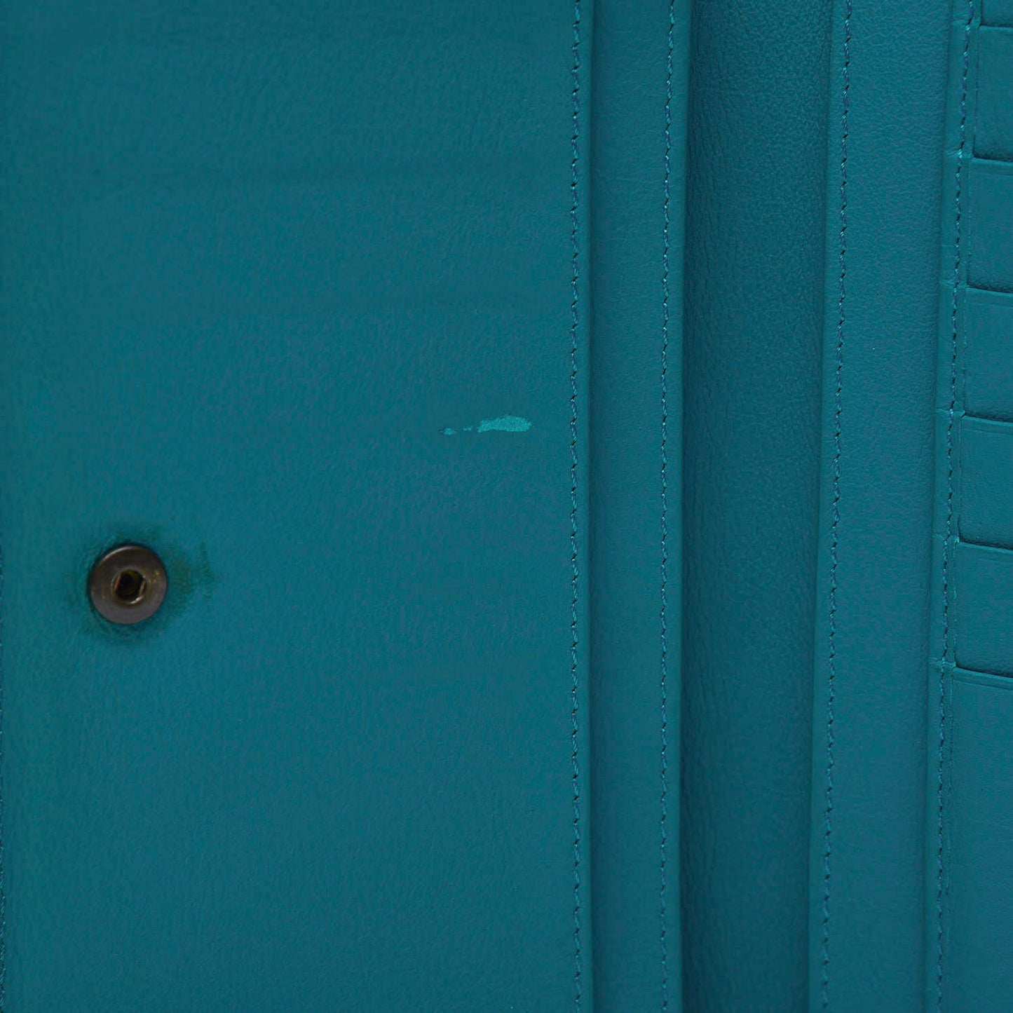 Calfskin Papier Platre Continental Wallet Bleu Paon