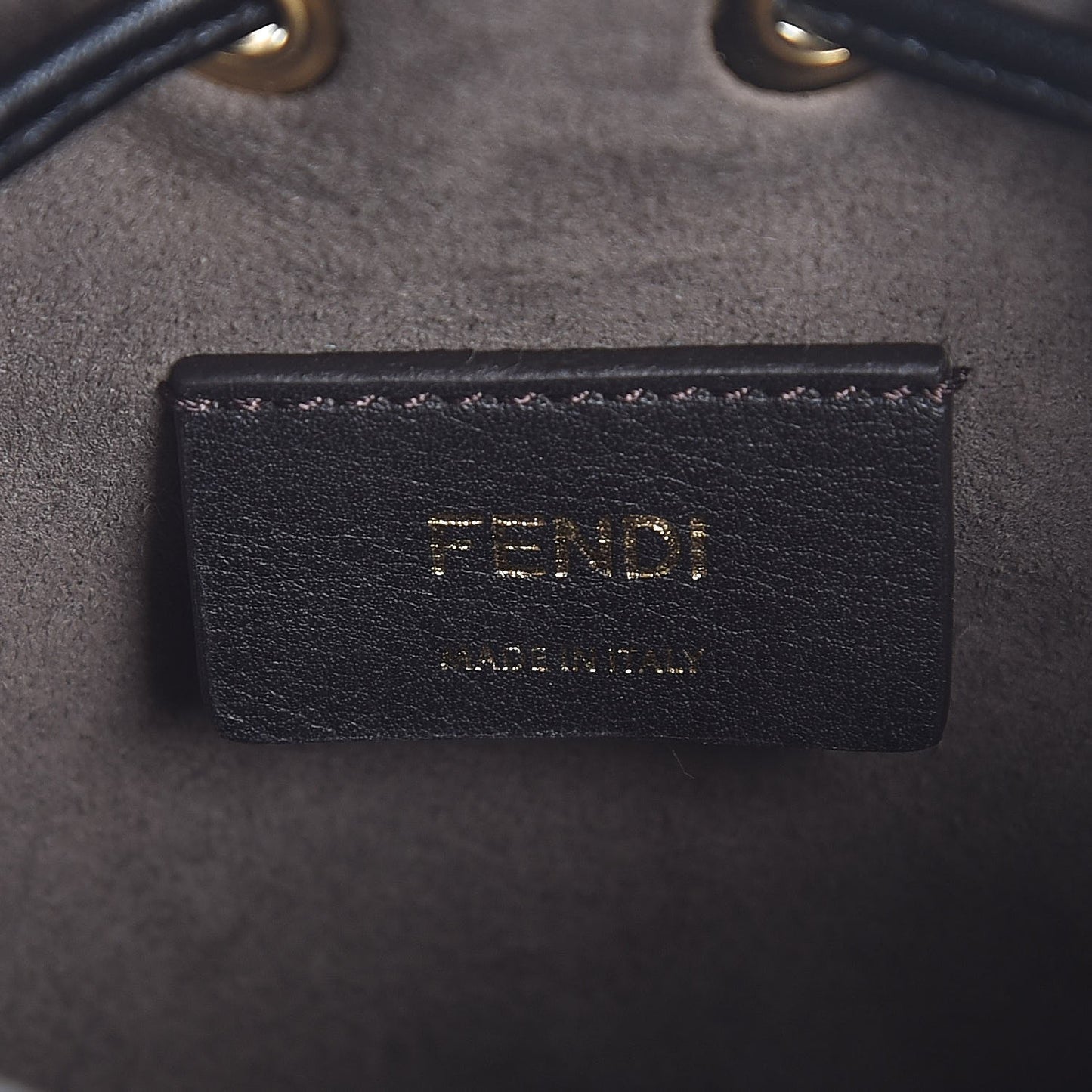 Vitello Liberty F is Fendi Bi-Color FF 1974 Embossed Mini Mon Tresor Bucket Bag Maya Black