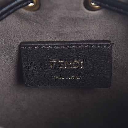 Fendi Vitello Liberty F is Fendi Bi-Color FF 1974 Embossed Mini Mon Tresor Bucket Bag Maya Black 6 of 8