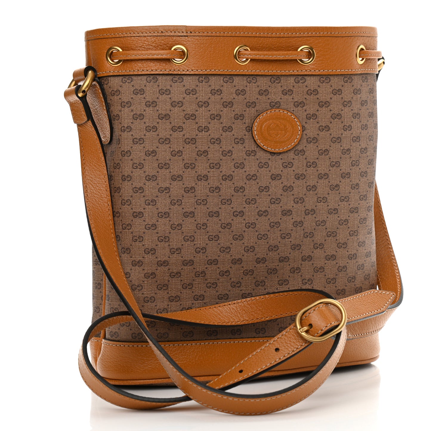 X DISNEY Mini Vintage GG Supreme Monogram Bucket Bag Beige Vintage Sun Oil